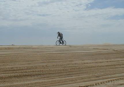 Andando en las playas de Pinamar