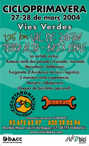 RUTAS VERDES (ALCAÑIZ-TORTOSA) 
de Val de Zafán (Teruel) hasta 
Tortosa (Tarragona).
