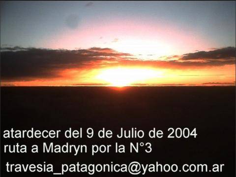 atardecer en la ruta N°3