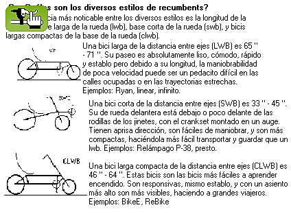 Clase de hoy: tipos de recumbents