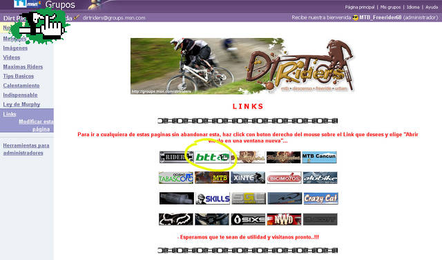 BTT incluido en links importantes de DIRT RIDERS