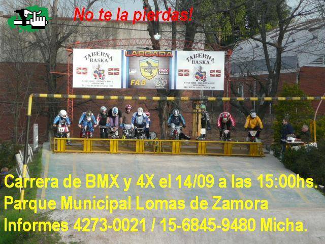 carrera de bmx  y  4x  en lomas de zamora