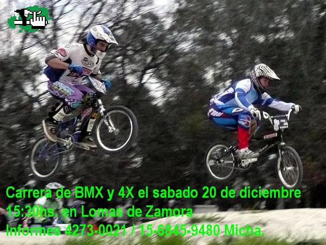 carrera de bmx  y  4x  en lomas de zamora