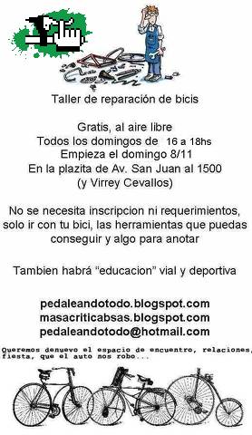 Curso gratuito de reparacion de bicis al aire libre