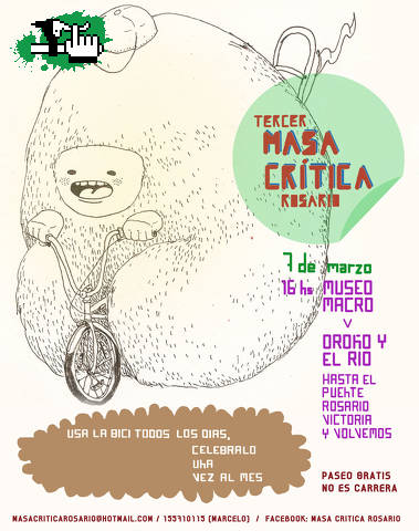 Masa Crítica Rosario, domingo 7 de marzo !!!
