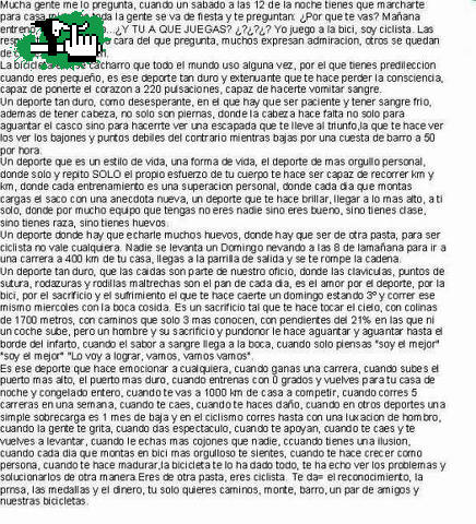 Carta: Porquè la bike