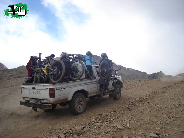 Asi iba la camioneta en Las Leñas 