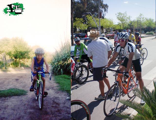 Niños con bicicletas.Algunos de ellos se hacen ciclistas.