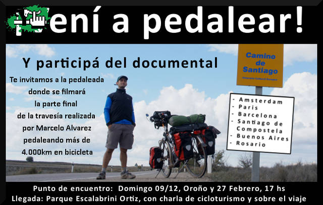 "Pedaleá y participa del documental" - Ciclista Viajero