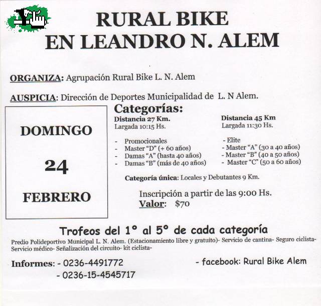 Rural Bike en Leandro Alem (BA)
