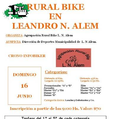 RURAL BIKE EN LEANDRO N. ALEM