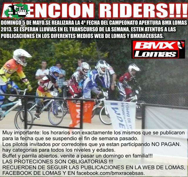 4 FECHA DE BMX LOMAS