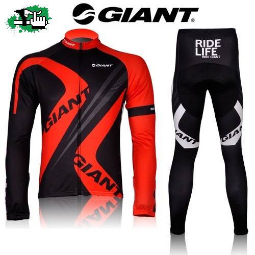 Casacas, jersey,  remeras de ciclismo Indumentaria Ropa Conjunto Largo Ciclismo - BADANA GEL - MOTIVO GIANT TEAM