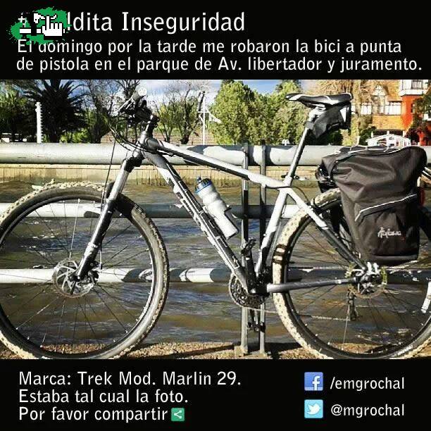 RECUPERADA!!! bici trek modelo Marlin 29 er robada en belgrano RECUPERADA!!!