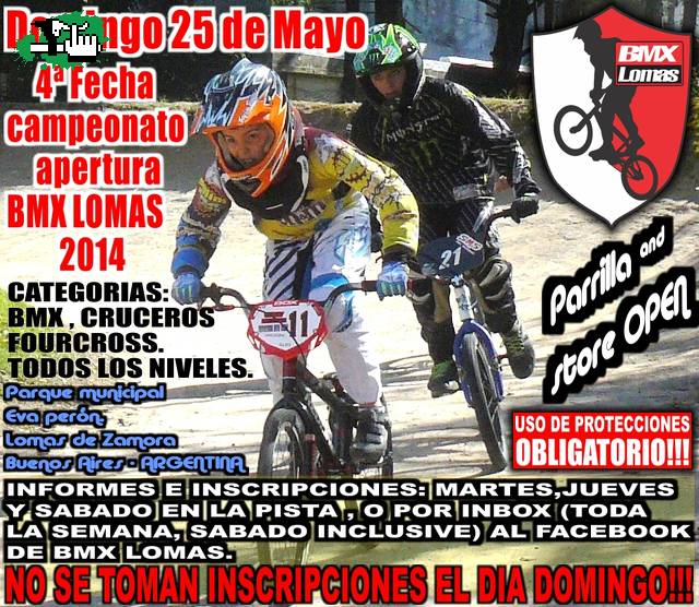 4 FECHA CAMPEONATO APERTURA BMX LOMAS 2014