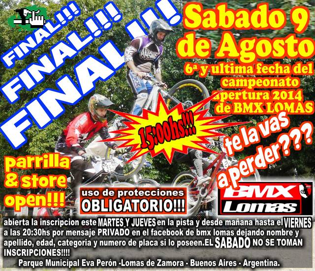 ULTMA FECHA APERTURA BMX LOMAS 2014