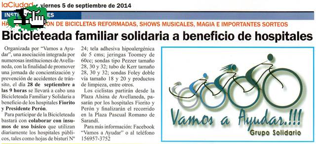 Bicicleteada solidaria - Avellaneda