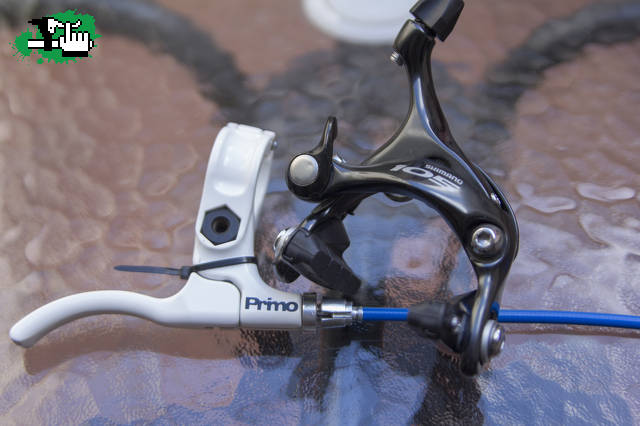 Frenos, manijas Herradura Shimano 105 y Leva Primo 