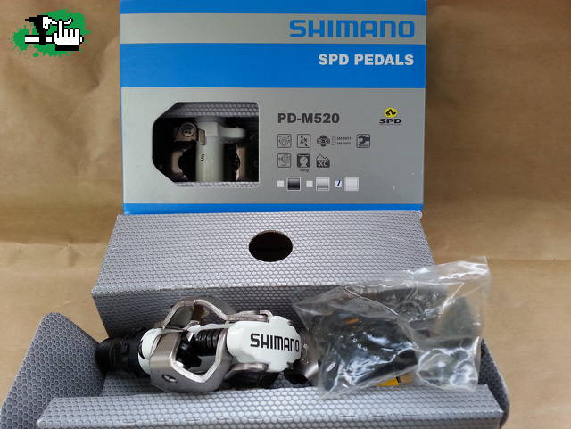 Pedales, Trabas, Punteras PEDALES SHIMANO PD-M520 MTB BLANCOS