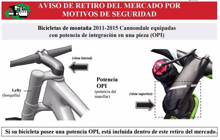 Cannondale avisa a quienes tengan Stems OPI