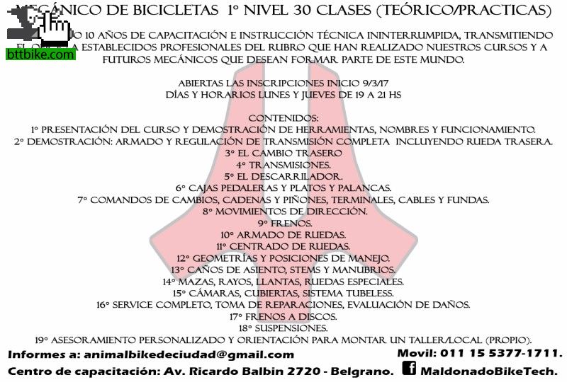 Curso para Mecnico de Bicicletas 1 Nivel