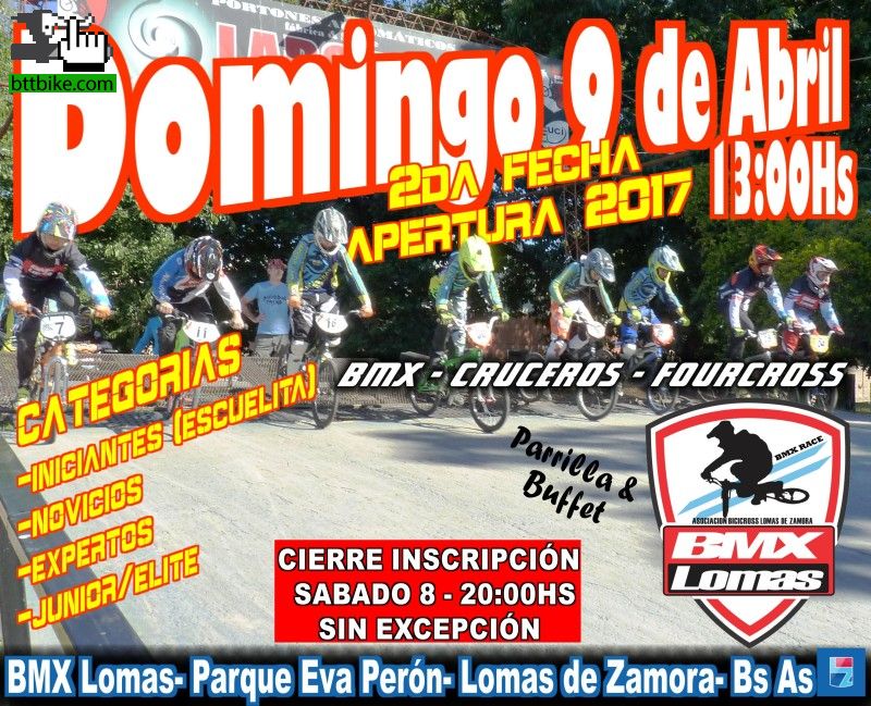 2DA FECHA CAMPEONATO APERTURA BMX LOMAS 2017