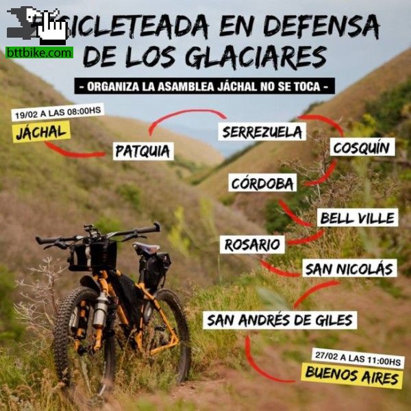 Bicicleteada en defensa de los glaciares desde  Jachal a Buenos Aires