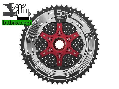 Cadena,Piñon, Corona Piñon Cassette SunRace 12v 11-50 Mz90 Black