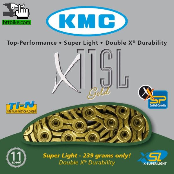 Kmc X11sl Gold Ti 11V. Hueca Tope de Gama Dorada nueva en Venta - BTT