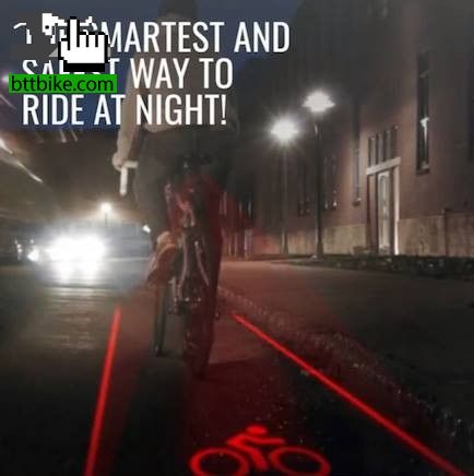 Luces Luz Trasera Bici Con 5 Leds Y 2 Laser Seguridad Nocturna